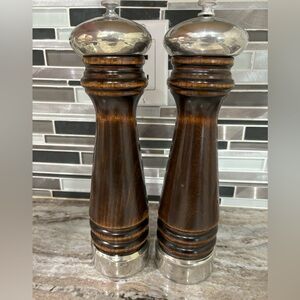 Vintage Shuler Pewter Salt Shaker and Pepper Mill